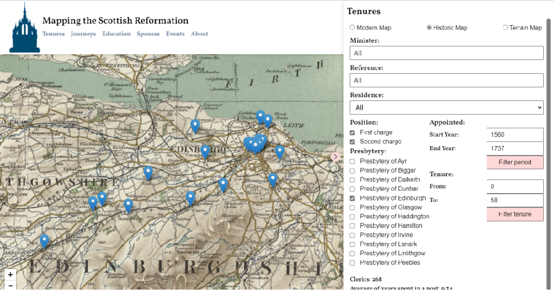 课堂案例分享 | “苏格兰宗教改革地图”网站评析